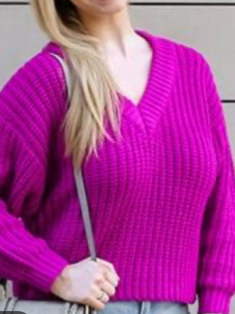 Topshop Chunky V Neck Boxy Crop Pullover Sweater